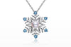 Silver Snowflake Pearl Pendant