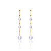 Pearl and Gold Ball Freshwater Pearl Earrings