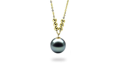 Golden Balls Black Pearl Pendant-Kyllonen
