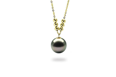 Golden Balls Black Pearl Pendant-Kyllonen