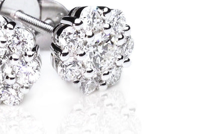 Cluster Diamond Earrings close up by Kyllonen