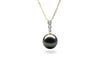 Graduated Diamond Black Pearl Pendant-Kyllonen