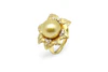 Golden Leaf Gold Pearl Ring-Kyllonen