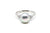 Diamond Triangle Silver Akoya Pearl Ring