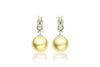 Square Knot South Sea Gold Pearl Earrings