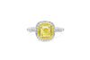 1ct Double Halo Natural Yellow Diamond Ring-Kyllonen