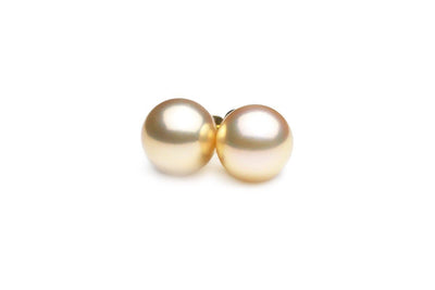 Champagne Metallic Freshwater Pearl Earrings Front - Kyllonen
