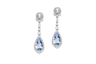 Charming Aquamarine and Pearl Earrings