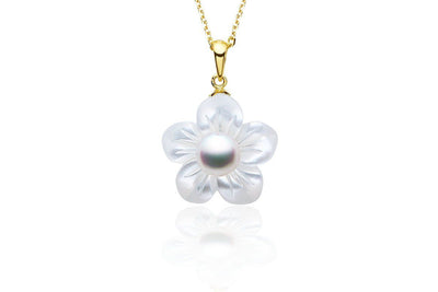 Flower Akoya Pearl Pendant-Kyllonen