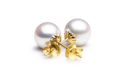 White Freshwater Pearl Stud Earrings by Kyllonen