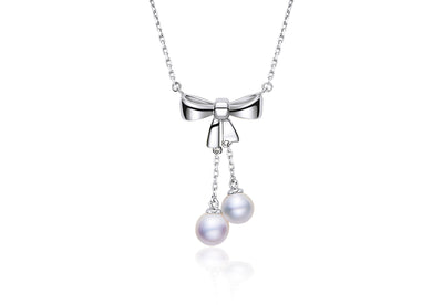 Little Bow Pearl Silver Pendant