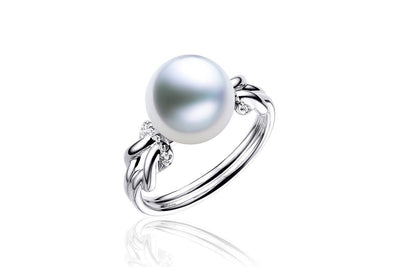 Square Knot South Sea Pearl Ring